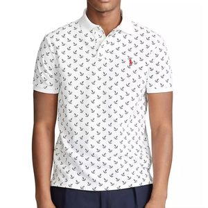 POLO RALPH LAUREN CUSTOM SLIM-FIT ANCHOR BASIC MESH POLO SHIRT MEN SIZE XS